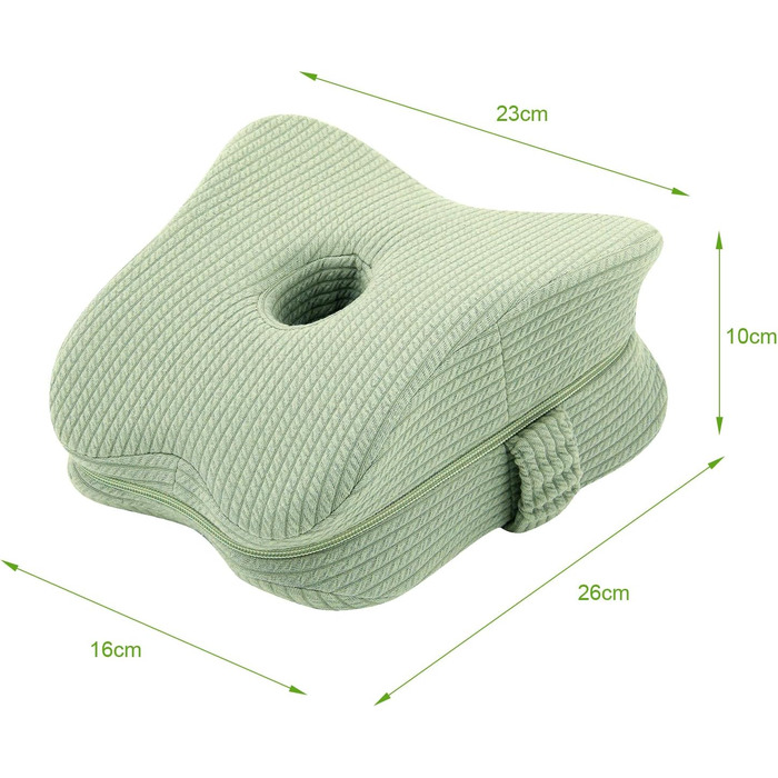 Подушка для коліна, ортопедична подушка для ніг з піни з ефектом пам&39яті при болю в стегнах, ішіасі, болю в ногах, болю в колінах, подушка для ніг вагітних для сну на боці, зелена
