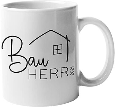 Персоналізована керамічна кружка для будівництва будинку з роком Будівельник 3 Кружка - справжня прикраса на будівельному майданчику Подарунок для чоловіків на завершення Біла ручка та внутрішня частина