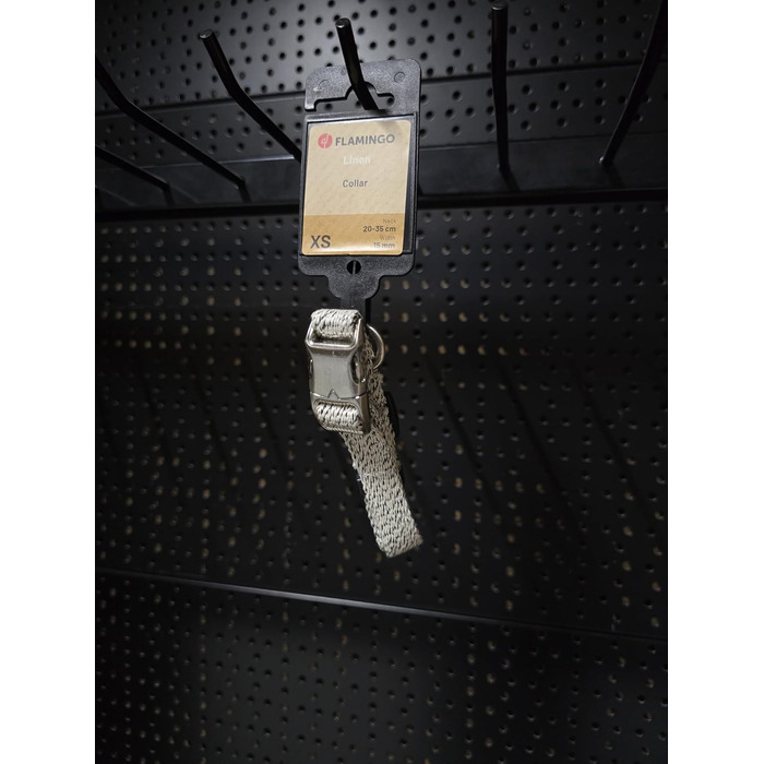 Нашийник для собаки Flamingo Lago білий/чорний XS 20-35см 15мм - Регульований, з хромованою кліпсою та кільцем для повідця Lago XS