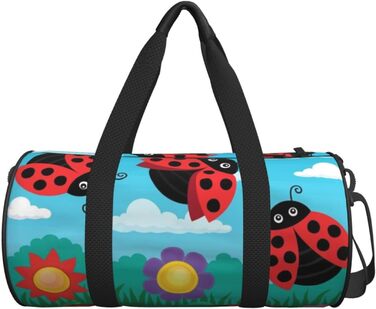 Дорожня сумка-циліндр Краєвид з сонечками, спортивна сумка для чоловіків та жінок, сумка-мішок, спортивна дорожня сумка