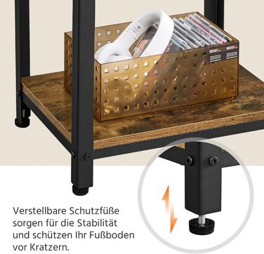 Вінтажний телефонний столик Yaheetech, приставний столик з 3 полицями, маленька тумбочка, столик для дивана, 40 x 30 x 74,5 см, металевий каркас, ідеально підходить для вітальні, спальні, офісу