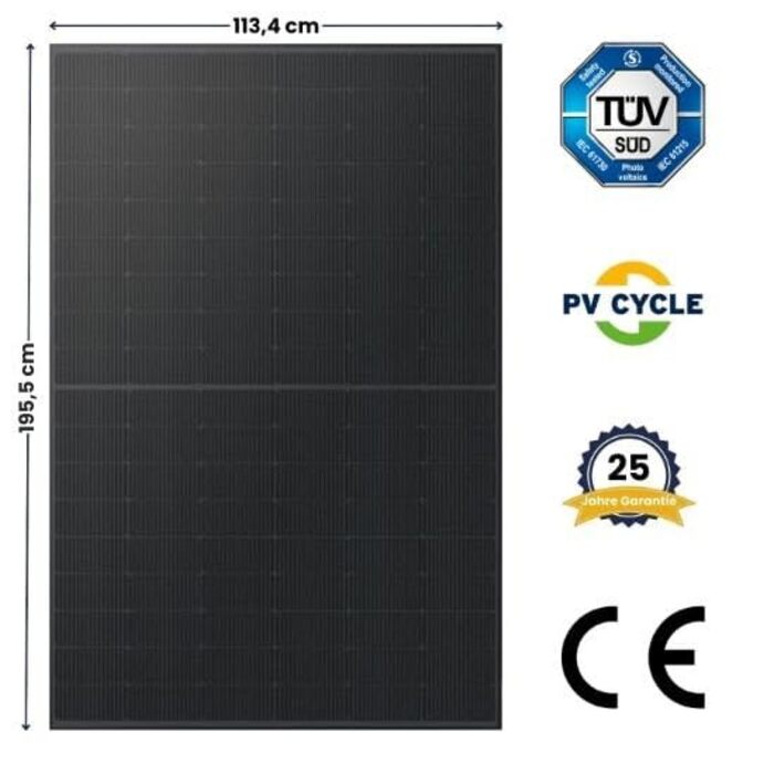 Комплект балконної електростанції XL потужністю 2000 Вт інвертор 800 Вт, 4 двосторонні сонячні панелі по 500 Вт, кабель 5 м, розетка сонячна система для балкону без монтажного кронштейна, кабель 5 м