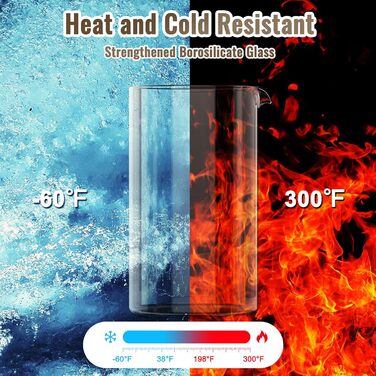 Френч-прес RAINBEAN 600 мл, кавоварка френч-прес, кавоварка з 3 фільтрами, термостійке товсте боросилікатне скло, чайний прес