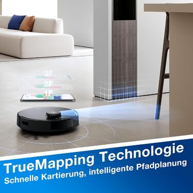 Робот-пилосос ECOVACS DEEBOT N20 PRO Plus з функцією миття підлоги, автоматичною станцією спорожнення, силою всмоктування 8000 Па,