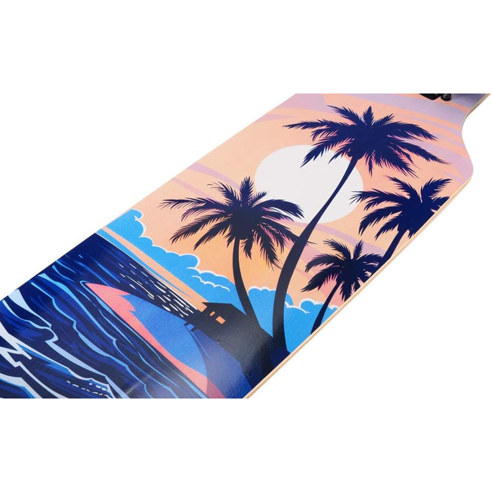 Лонгборд 39 дюймів, з кульковими підшипниками ABEC-9, Drop-Through Freeride Skateboards Cruiser I кокосове дерево