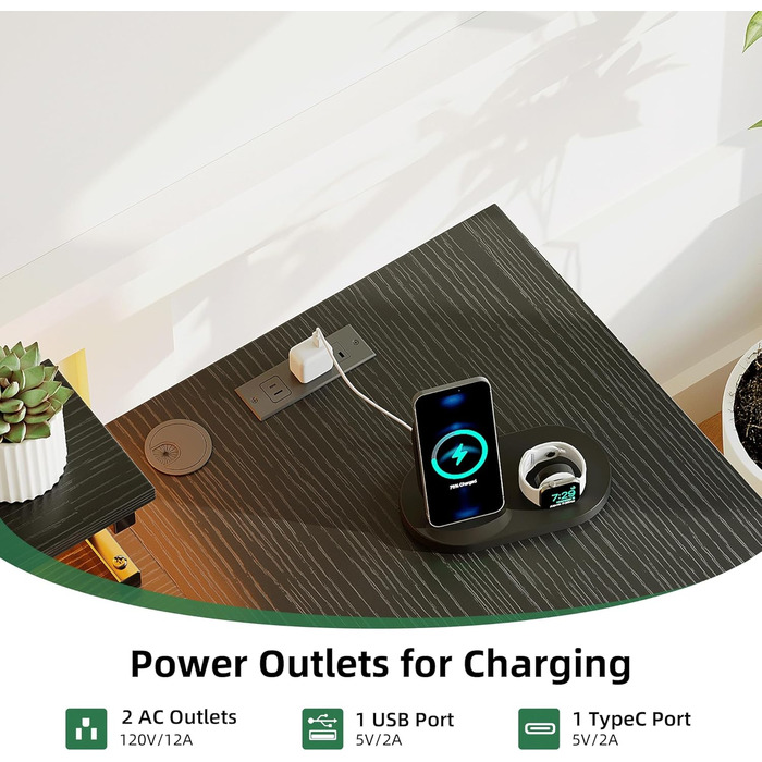 Г-подібний ігровий стіл VERMESS з 4 шухлядами, 160 см, двосторонній, столи для домашнього офісу з розетками, Г-подібний комп&39ютерний стіл з портом зарядки USB та підставкою, кутовий стіл 160,02 см чорний