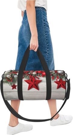 Спортивна сумка для подорожей, принт Різдвяні кулі, сумка на нічліг, чорна, універсальний розмір