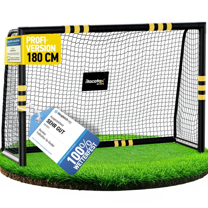 Футбольні ворота для дітей та дорослих у саду з антикорозійним покриттям - дитячі футбольні ворота, включаючи ґрунтові анкери для оптимальної стійкості - футбольні ворота з оббивкою по периметру 180 см x 120 см.