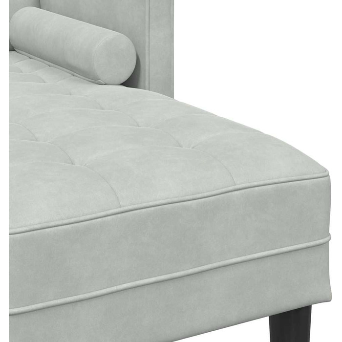 Г-подібний кутовий диван, комплект диванів, світло-сірий, 173 x 131 x 67 см, оксамит, світло-сірий, без лавки