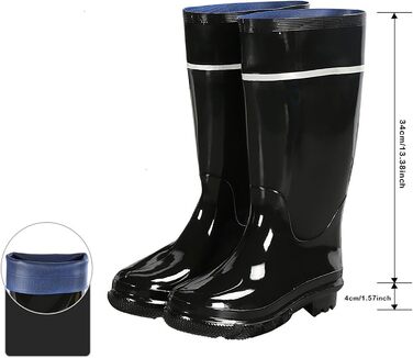 Чоловічі гумові чоботи середньої висоти, ПВХ, водонепроникні, складні, міцні, нековзні, гумові, брудозахисні дощовики для садівництва, роботи у дворі, активного відпочинку на свіжому повітрі, розмір 41 1/3 EU