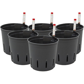 Культурний горщик Leni для гідропонних систем набір з індикатором рівня води Розміри на вибір 5-32 см круглі Міцний пластик (в упаковці 6 шт., Ø 13 см В 12 см)