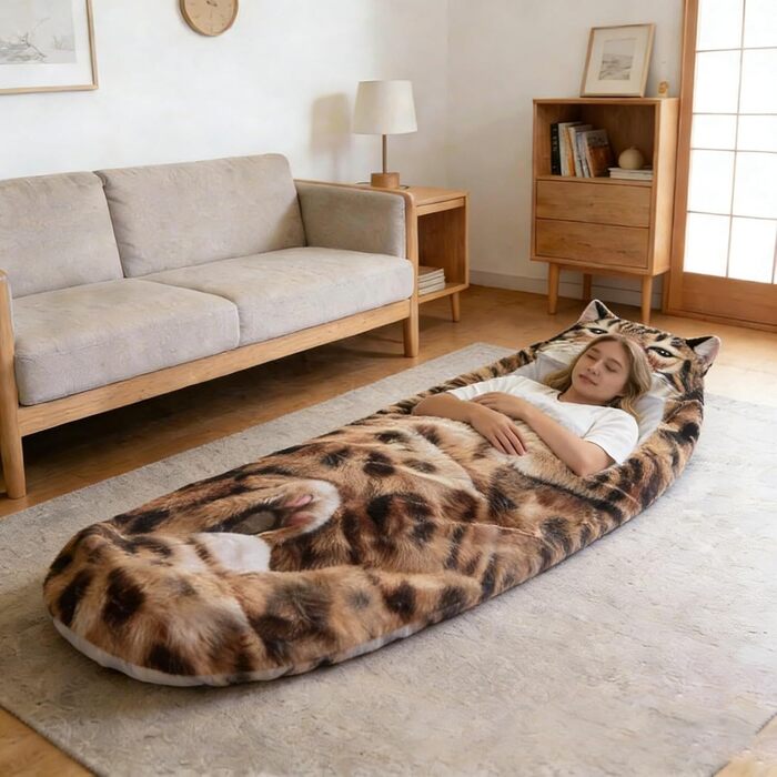 Спальний мішок для дорослих - Чарівний спальний мішок-конверти для котів, спальний мішок для котів, чарівний плюшевий спальний мішок для котів, плюшевий спальний мішок для кемпінгу та подорожей, жовтий колір B