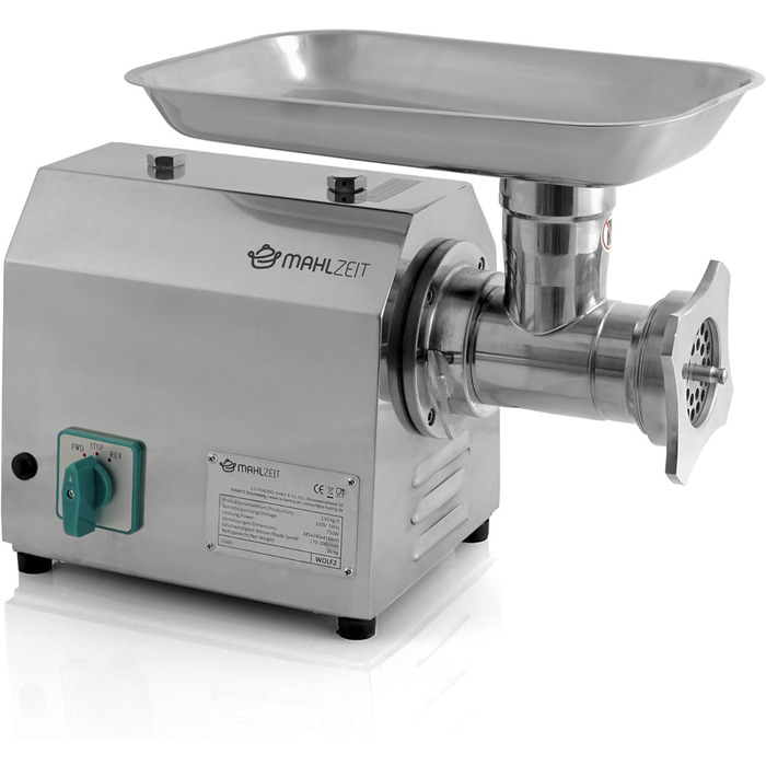 Професійна м'ясорубка з нержавіючої сталі електрична 750 Вт - 150 кг/год м'ясорубка з нержавіючої сталі, ковбасна машина в якості