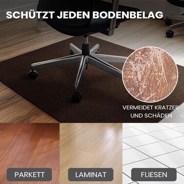 Захисний килимок для офісних стільців COSYLAND 90 120 см - Килимок для офісного стільця - Килимок для офісного стільця - Захисний килимок для підлоги - Килимок для офісних стільців - Килимок для офісного стільця (темно-коричневий)