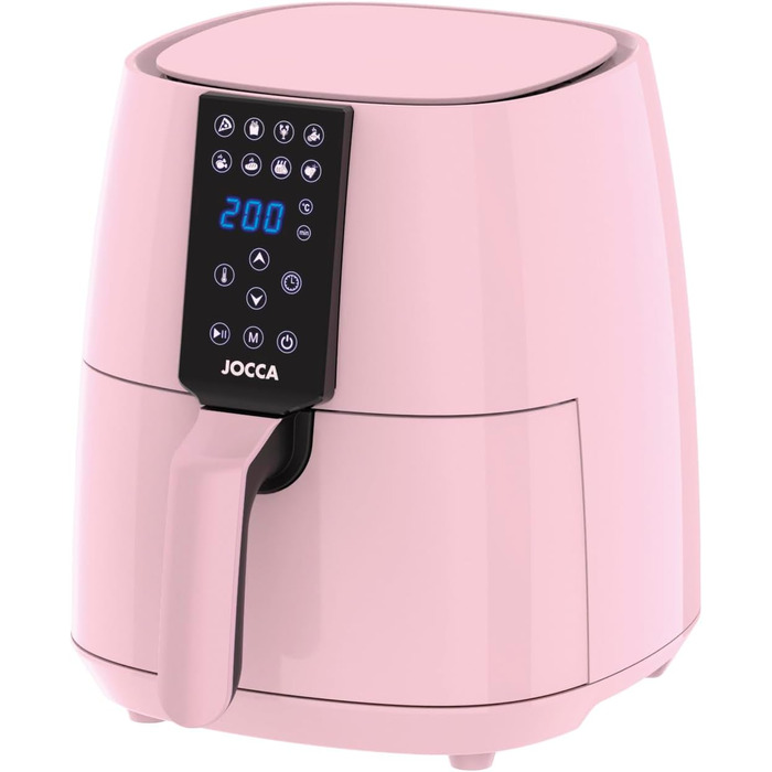 Аерофритюрниця 3.8 л Безмасляна фритюрниця 1450 Вт Аерофритюрниця Аерофритюрниця Аерофритюрниця Здорова кулінарія Світлодіодний сенсорний екран Енергозбереження (Рожевий)