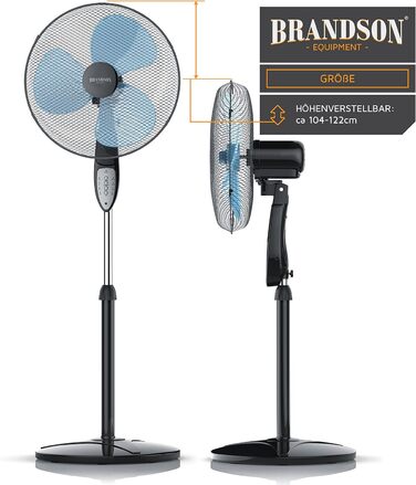 П'єдестальний вентилятор з пультом дистанційного керування П'єдестальний вентилятор - Регульована по висоті підставка - Регульован