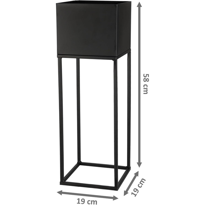 Металева підставка для квіткових горщиків Spetebo, комплект з 2 шт. , чорна, для використання на вулиці - 58 / 37 см - садова колона для рослин з вбудованим горщиком - квітковий стілець, підставка для рослин, тримач для рослин, захищений від атмосферних в