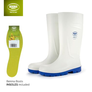 Захисні черевики Steplite Easygrip S4 для чоловіків та жінок зі сталевим носком, нековзні робочі черевики, стійкі до хімічних мийних засобів, харчова промисловість, ізолюючі, білі, EU 45