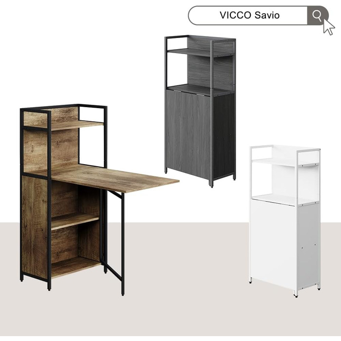 Обідній стіл Vicco Savio, білий, 57 x 30 см зі складною стільницею