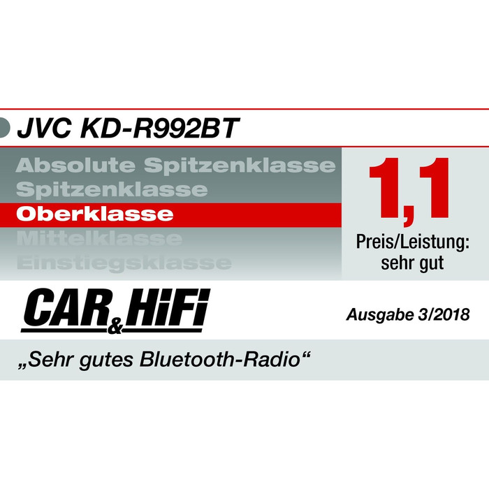 Автомобільна радіостанція JVC KD-T702BT CD з Bluetooth гучного зв'язку (високопродуктивний тюнер, звуковий процесор, USB, Android і Spotify Control, 4x50 Вт, червоний/чорний) (USB/BT/багатобарвний, одинарний)