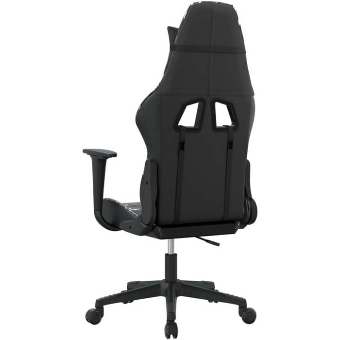 Геймерське крісло чорного кольору з камуфляжною штучною шкірою з регульованою спинкою та висотою, поворотним механізмом на 360 градусів, міцним металевим каркасом, зносостійкою брудовідштовхувальною штучною шкірою