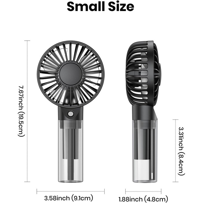 Портативний портативний вентилятор TOPK, акумуляторна батарея, розпилювач води, невеликий персональний ручний вентилятор для подорожей, домашнього офісу, кемпінгу на відкритому повітрі