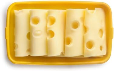 Набір із 4 кришок для ковбас та делікатесів, 4 кришки розміром 24,8 x 14,4 x 3,3 см кожна, пластик без бісфенолу А, багаторазові, жовтий червоний зелений синій, різні кольори