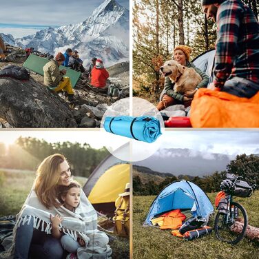 Килимок для кемпінгу ALPIDEX, самонадувний килимок з товстої піни 2,5 см 6 см 10 см, міцний та ізолюючий килимок для вулиці, колір чорний, розміри 200 x 66 x 6,0 см