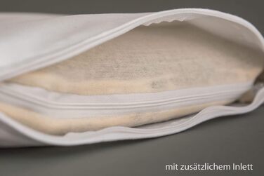 Подушка зі швейцарської сосни 40x80 см - біла бавовняна саржа, з додатковою органічною вставкою - Подушка зі швейцарської сосни 40x80 см Плюс