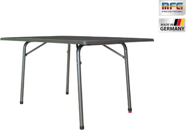 Садовий розкладний стіл MFG 132x90 см, Садовий стіл Всепогодний Компактна розкладна конструкція з вирівнювальними ніжками Не потребує складання Каркас антрацит, Декор стільниці сланець