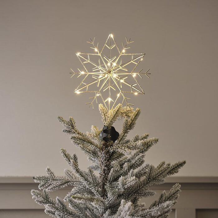 Верхівка для ялинки сніжинка біла Lights4fun