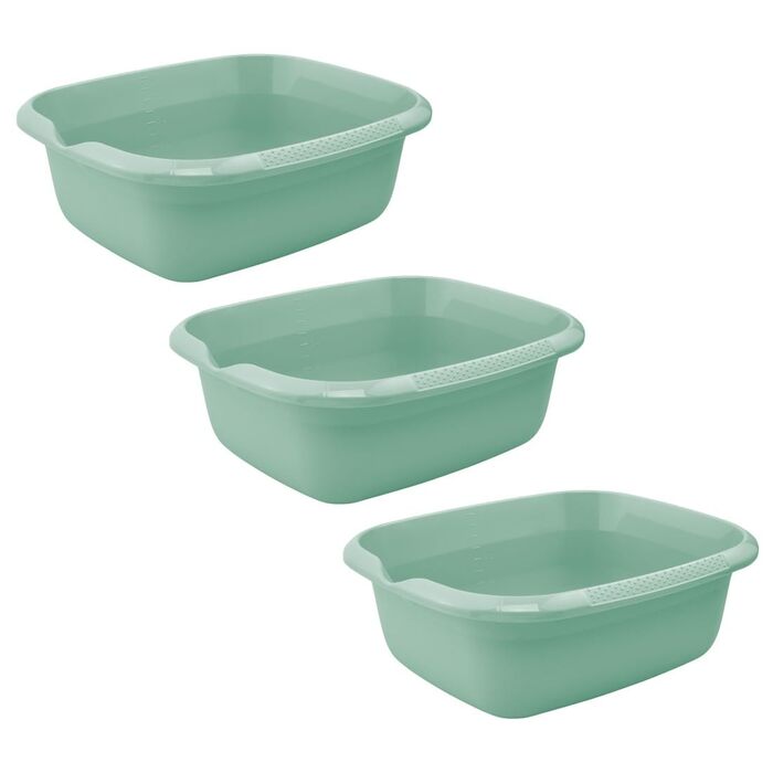 Універсальна миска keeeper bjrk 3 шт. з носиком, квадратна, 9 л, 38 x 32 x 14 см, колір Nordic Green