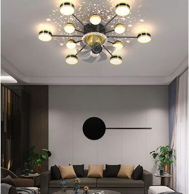 Вт світлодіодний стельовий світильник з регулюванням яскравості, стельовий вентилятор зі світлодіодним підсвічуванням, регульовано