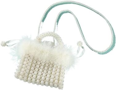 Вишукана вечірня сумочка Перлинна мрія з кристалами та перлами, клатч зі зручним ланцюжком, ідеальна для весілля та особливих подій. Ручна робота.