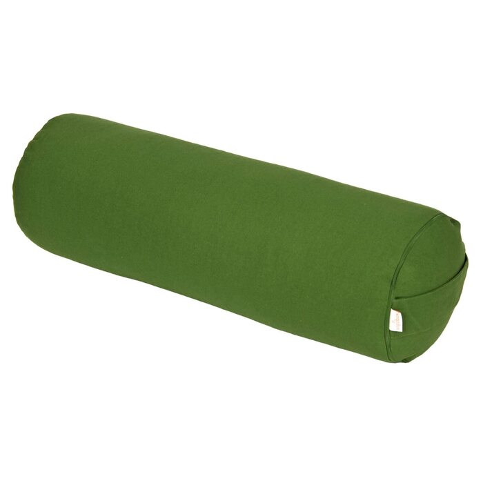 Базовий йога-болстер Yogabox для Інь-йоги, Ø22 см, йога-рол з наповнювачем з гречаної лушпиння, чохол, що прається, виготовлений зі 100 бавовни, йога-болстер-рол для відновлювальної йоги, оливковий