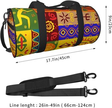 Спортивна сумка, дорожня сумка, з африканським національним орнаментом, принт на замовлення, чорна, універсальний розмір, сумка для подорожей