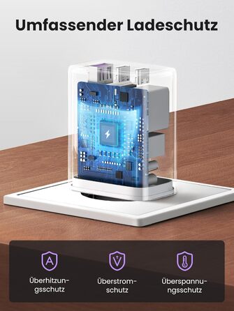 Зарядний пристрій USB C 65 Вт з 3 портами USB-C Блок живлення PPS Fast Charger PD Charger 60 Вт сумісний з MacBook Pro/Air, iPad P