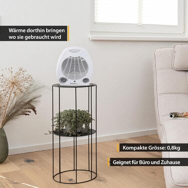 Тепловентиляторний обігрівач TZS First Austria, 1000/2000 Вт, 2 режими нагріву, термостат, захист від перегріву, окремий режим вентилятора, тихий (52 дБ), компактний, ручка для перенесення, готовий до використання, білий/сірий, енергозберігаючий