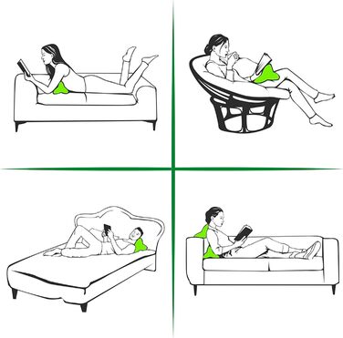 НОВИНКА Подушка для шиї з кісткою для читання, що служить опорою для книги - 40 x 18 см, подушка-підтримка шиї, подушка-книжка-планшет - 100 бавовна, універсальна подушка-планшет - сіра