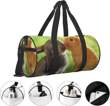 Спортивна сумка для подорожей, дизайн Любов до тварин, чорний колір, універсальний розмір