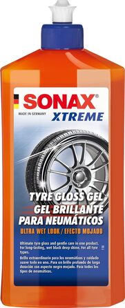 Гель для шин SONAX Xtreme Tire Gloss Gel (500 мл) надає всім типам шин неперевершений чорний глянцевий мокрий вигляд. Артикул 02352410-544 Одномісний