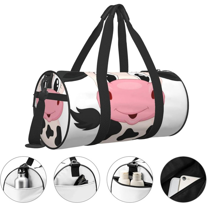 Дорожня сумка-мішок Весела корівка, спортивна сумка для чоловіків та жінок, сумка для подорожей та спорту