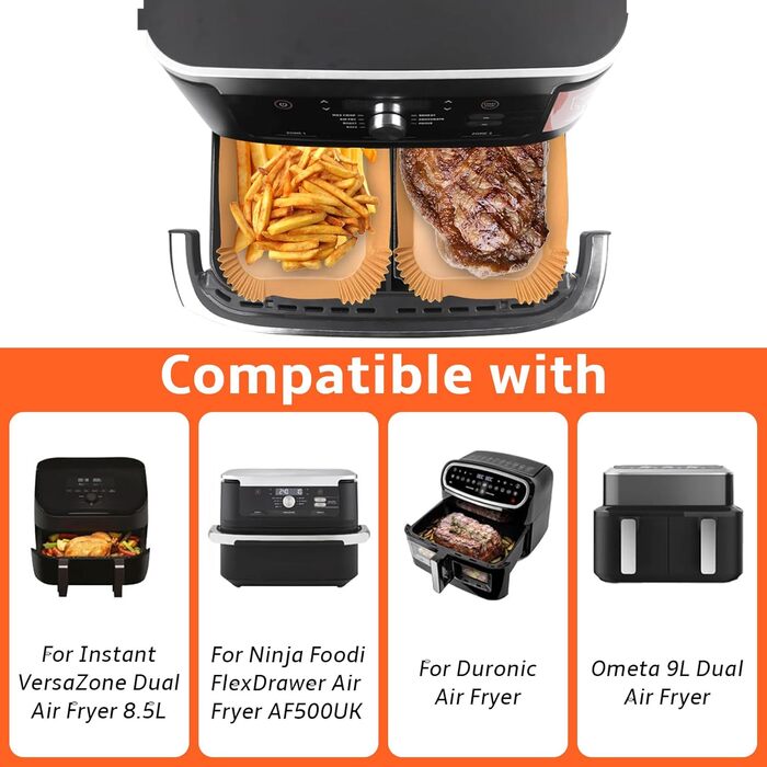 Аксесуари для фритюрниці Ninja Foodi Flexdrawer 10.4 л AF500DE.150 шт. Папір для випічки аерофритюрниці Папір для випічки для ніндзя AF500EU, також сумісний з Instant 8.5 л і Duronic 10 л