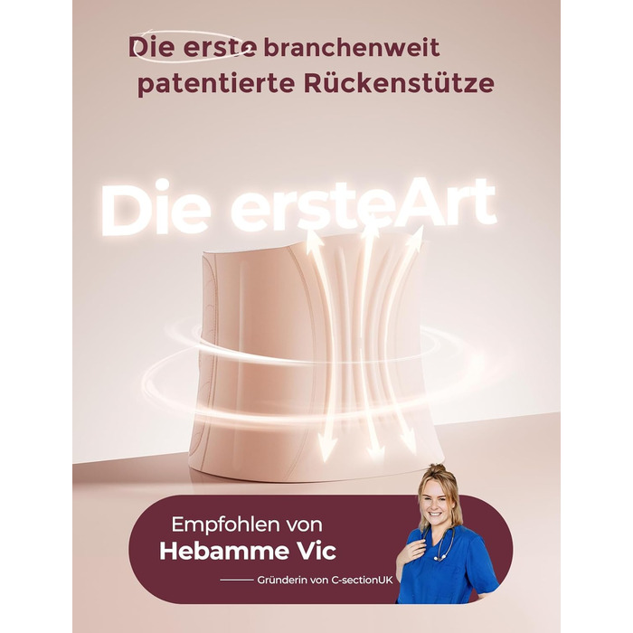 Післяпологовий пояс для живота Momcozy Ergowrap, 3D компресія та підтримка спини для відновлення після кесаревого розтину, безшовний пояс для живота для щоденного носіння та спорту, невидима коригуюча білизна після пологів (короткий, XL) XL Short-Skin Pin