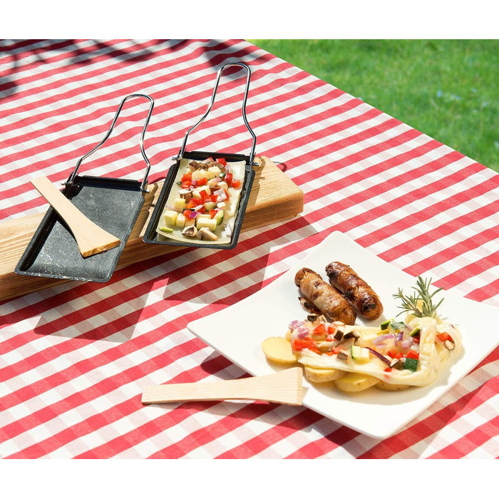 Сковорідки для раклету Rosenstein & Shne Набір з 6 сковорідок-гриль зі складною ручкою, можна мити в посудомийній машині (раклетні сковорідки гриль, сковороди-гриль, пластини для гриля)