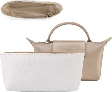 Організатор для сумок для міні-сумки Longchamp, біла вставка для сумок, підкладка для зберігання сумок, на блискавці, що не випада