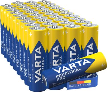 Батарейки VARTA AA, Industrial Pro, лужна батарея, 1,5 В, комплект поставки в екологічно чистій упаковці, виготовлено в Німеччині
