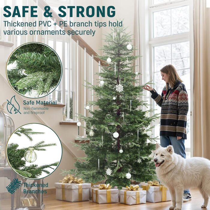 Штучна різдвяна ялинка з вогнями 198 см YITAHOME