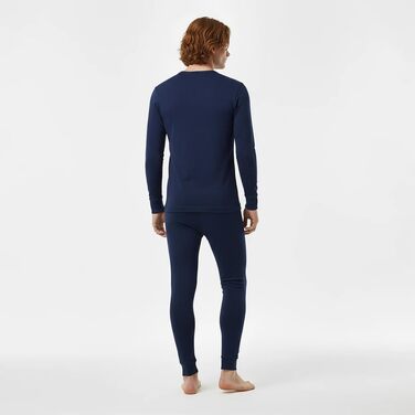 Чоловічий комплект термобілизни з мериносової вовни (сорочка штани) Тепла зимова лижна білизна з мериносової вовни, розмір M, темно-синій