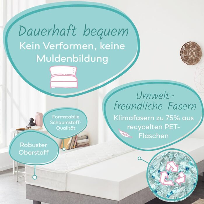 Дитячий матрац Sun Garden 120x200 см H3, сертифікований Oeko Tex 100, матрац для дитячого ліжка, чохол можна прати, оптимальний матрац для дітей, чохол зі стьобаним кліматичним волокном, P1440 ComfortPur 120 x 200 см H3